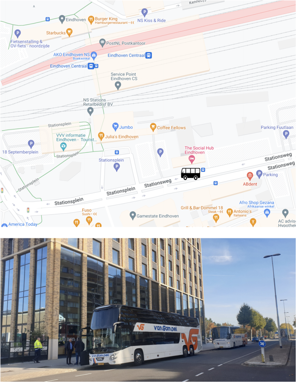 Shuttle bus location